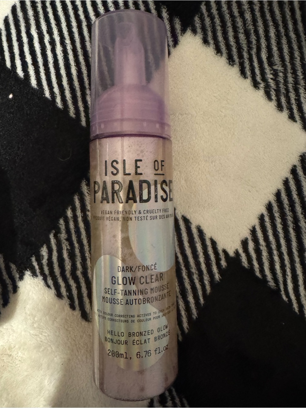 Isle of Paradise Lavender-Tinted Clear Self-Tanning Mousse Bottle